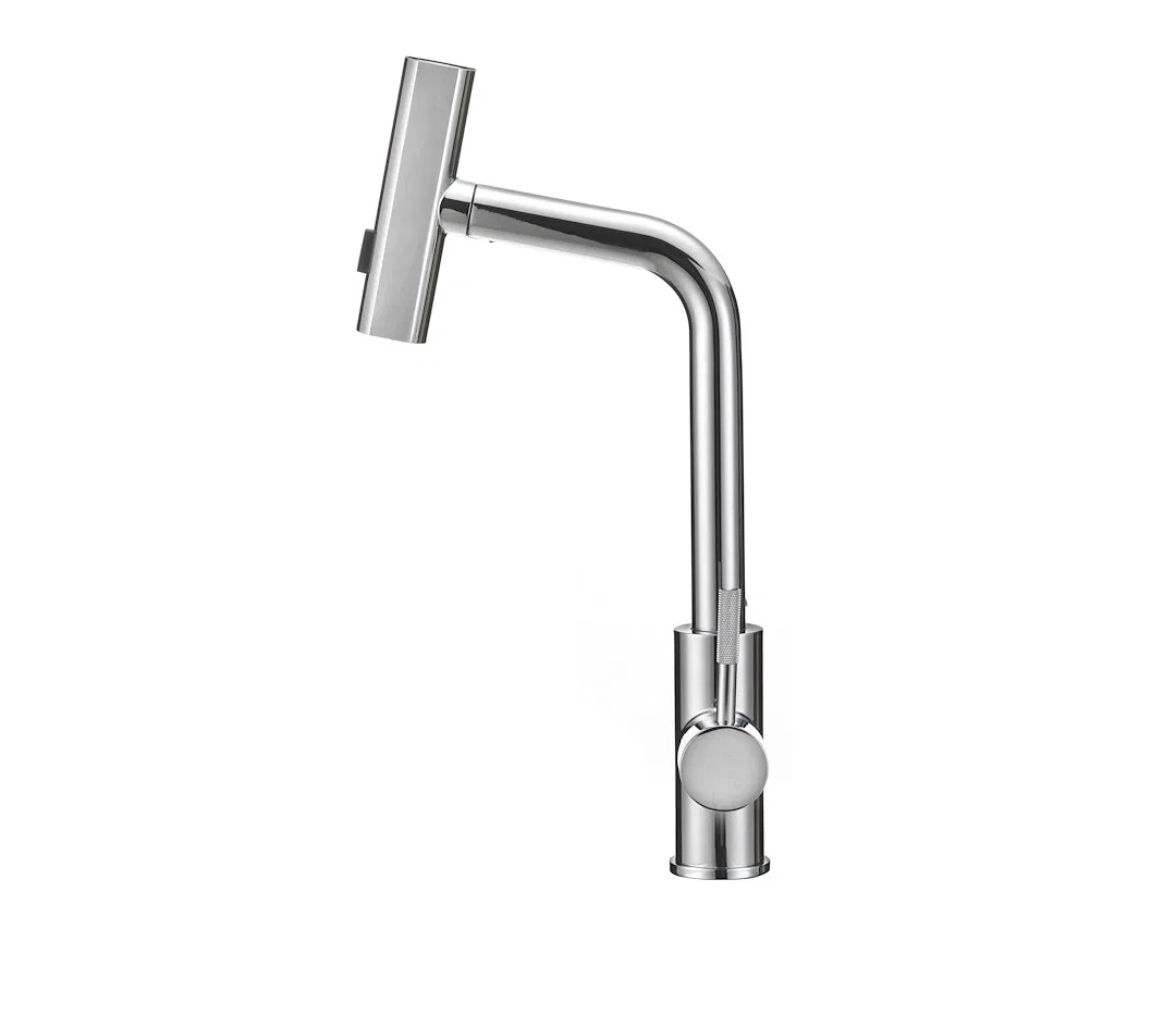 DF-MK511X-CP – DURA FAUCET Faucet, Used For Kitchen Single Piece Deck Mount Rainfall Pull Out Spout Lever Type/ 1 Han...